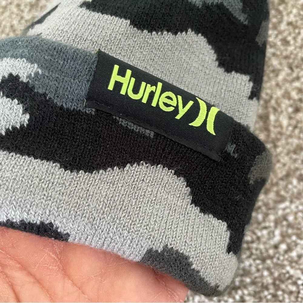 Hurley Youth Camo Beanie Pom Pom